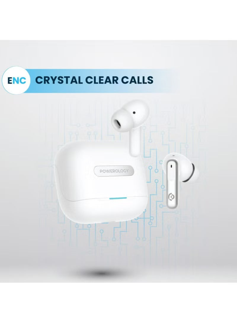 Powerology سماعة أذن Hybrid ANC+ENC 6Mic