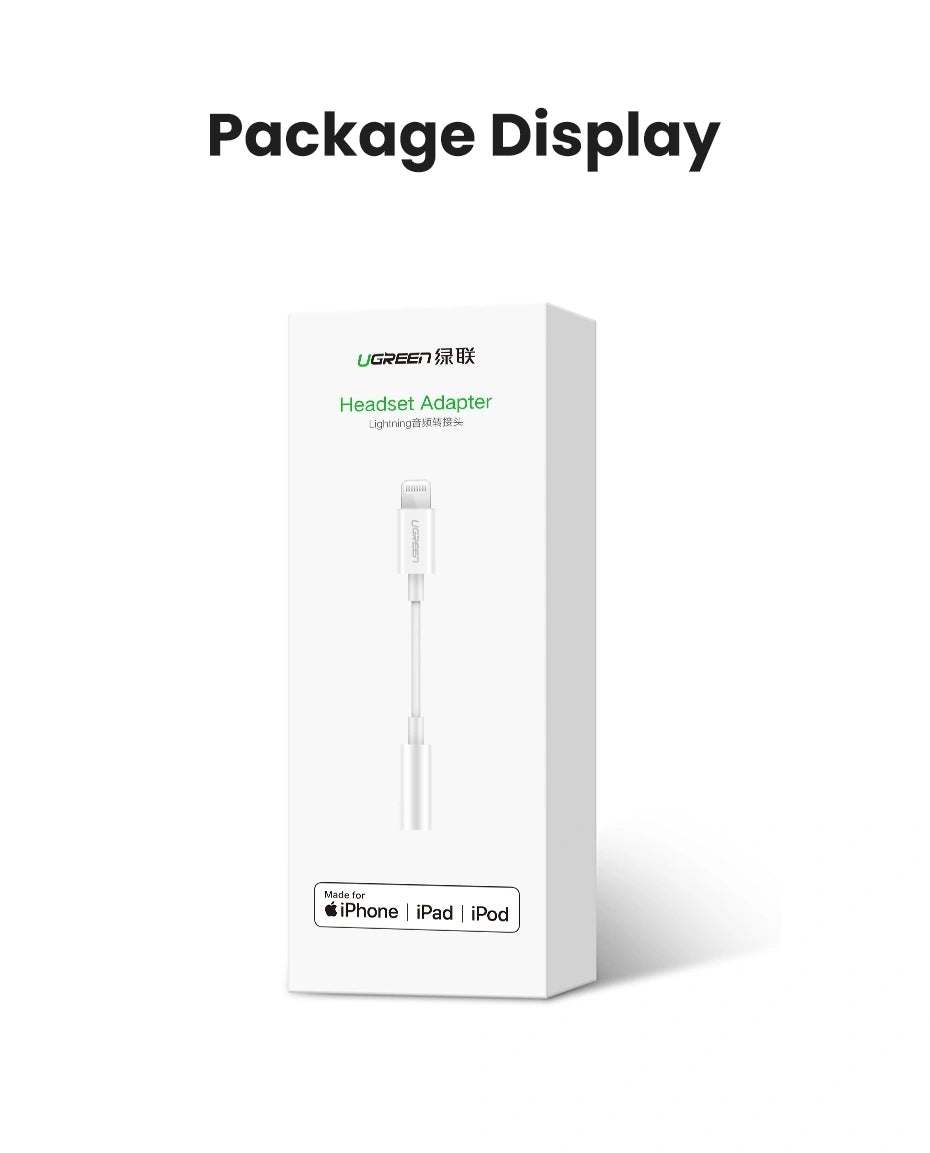 UGREEN Lightning to 3.5mm Headphone Jack Adapter White
