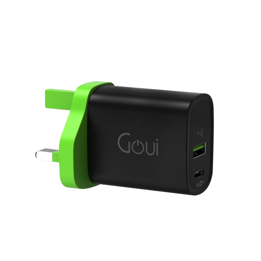 GOUI MINI 20+ PD Wall Charger 20W Dual Port Fast Charger – Black