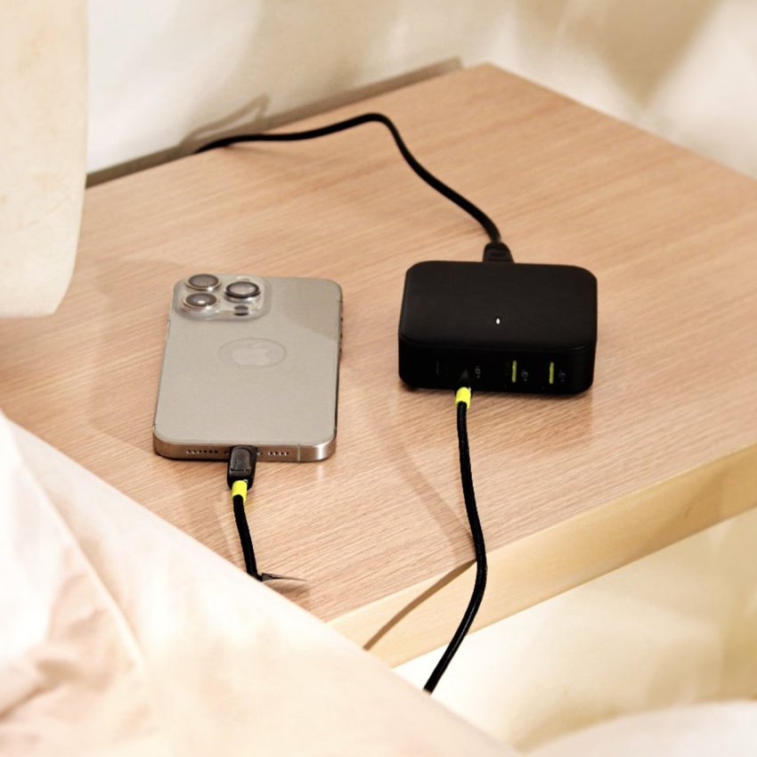GOUI GaN Desktop Charger 100W Multi-Port Fast Charging Station – Black