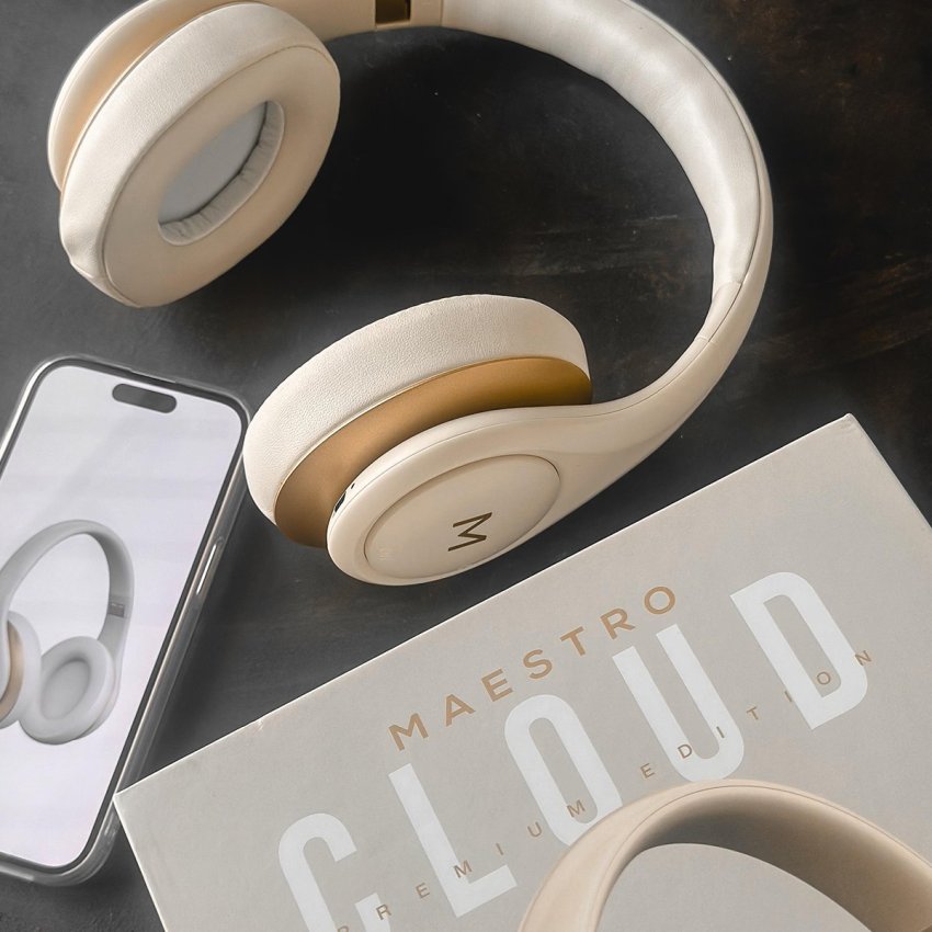 GOUI Maestro Cloud Premium Edition Wireless Headphones – Cream Gold (M-P9-CG)