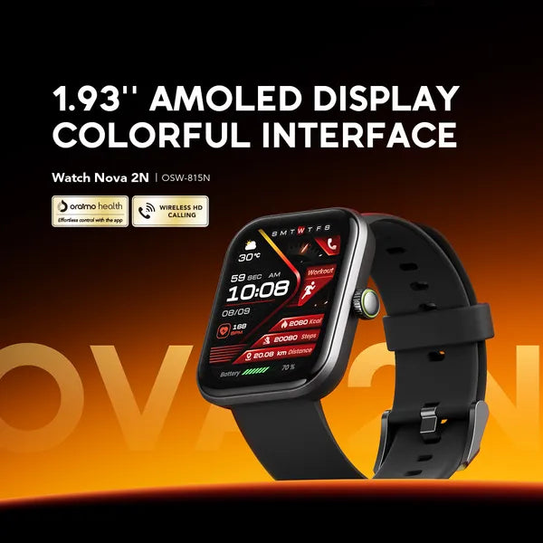ساعة ذكية ORAIMO Nova 2N بشاشة Amoled مقاس 1.93" - Chrome OSW-815N