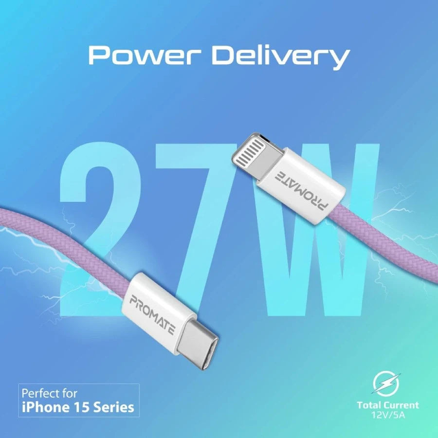 EcoLine-Ci120. 27W PD USB-C to Lightning Cable, 120cm length