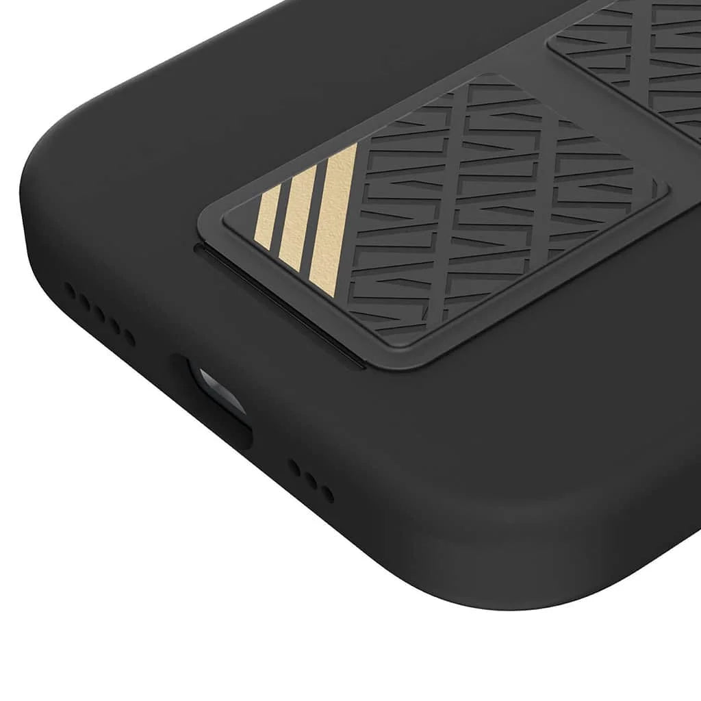 غطاء سيليكون Levelo iPhone 15 Pro Morphix مع قبضة جلدية Levelo - أسود