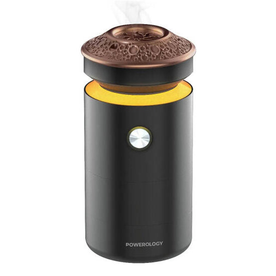 Powerology Oudan Smart Incense Bakhoor Burner with Ambient Light & Rechargeable Battery – Black