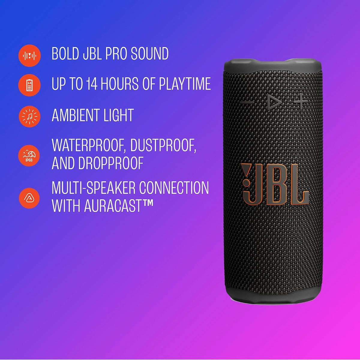 JBL GRIP Protable Bluetooth Speaker, Up to 14 Hours, Red - JBLGRIPREDAM — Image 8