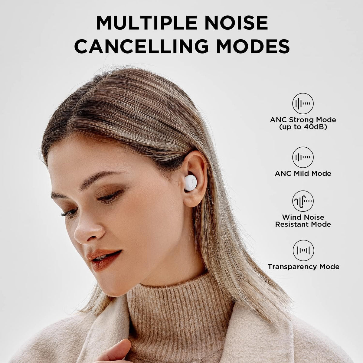 1MORE ComfoBuds Mini (baltos spalvos) M: ES603 — Image 4