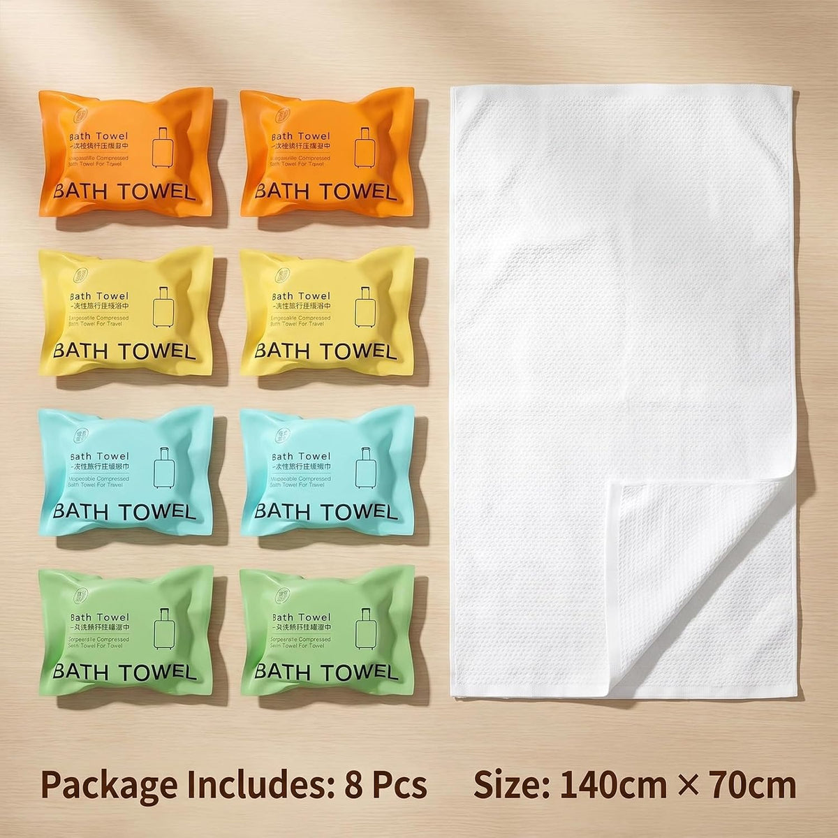 COMPRESSED BATH TOWEL 70*140CM — Image 2