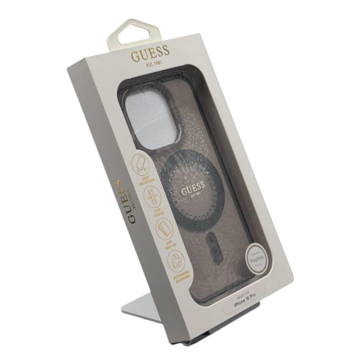Guess Apple iPhone 16 Pro hardcase IML Rhinestones MagSafe black — Image 2