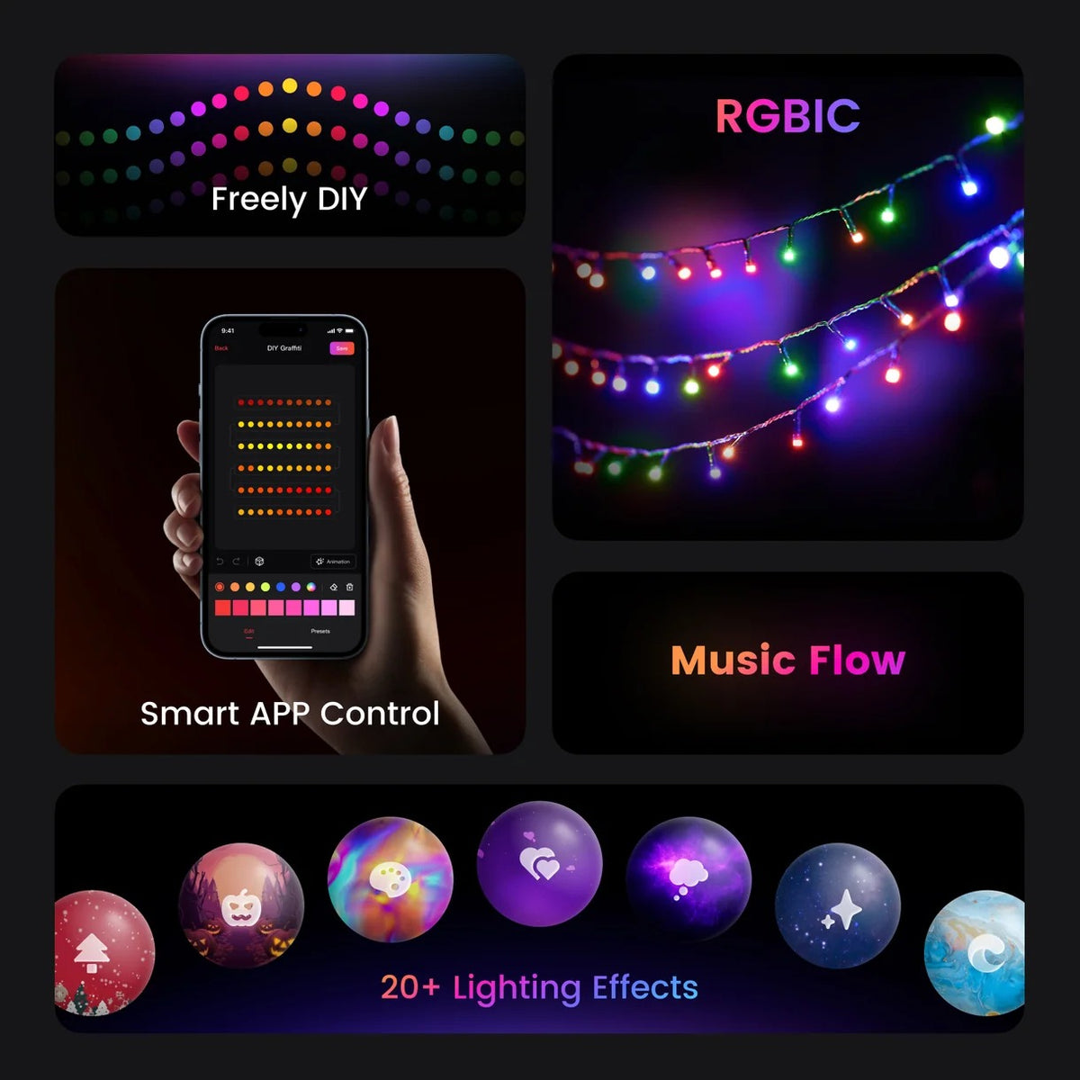 YEELIGHT CHRISTMAS STRING LIGHTS 10 METRES(EU-GREEN)-16817 — Image 4