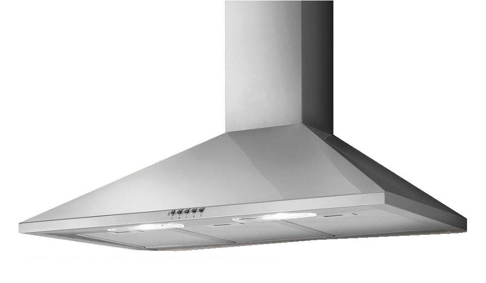 BAUMATIC 90CM STANDARD WALL MOUNTED HOOD 800CBM MOTOR PUSH BUTTON MECHANICAL CONTROL PMECH9WESS — Image 1