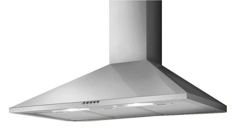 BAUMATIC 90CM STANDARD WALL MOUNTED HOOD 800CBM MOTOR PUSH BUTTON MECHANICAL CONTROL PMECH9WESS — Image 1