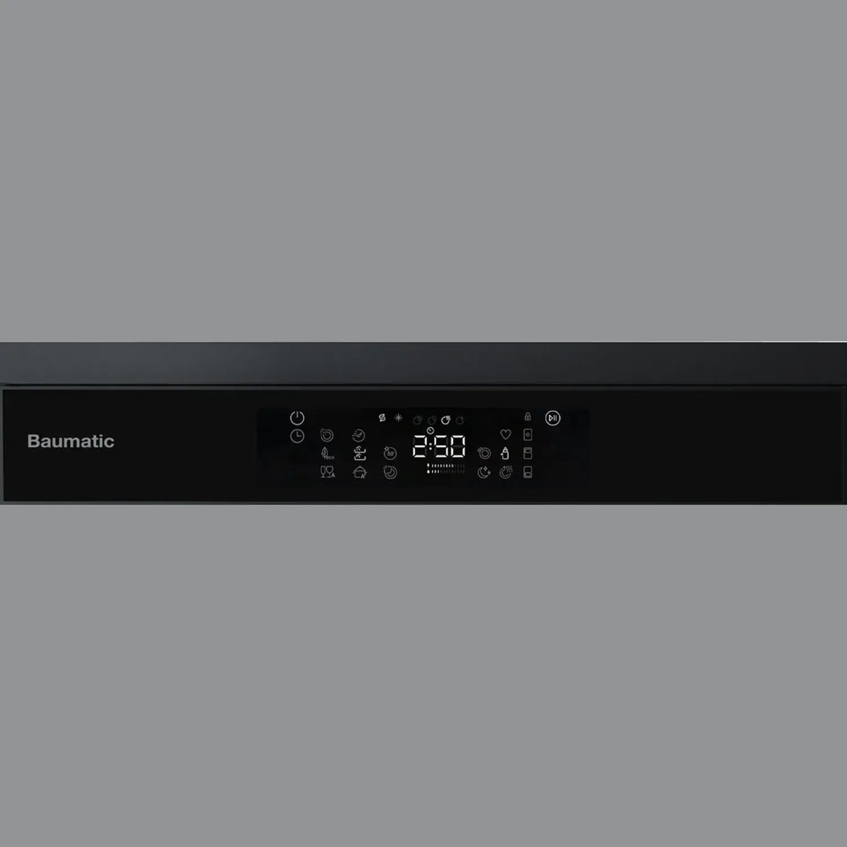 Baumatic 16 place setting freestanding dishwasher. Turbo drying system, 8 Wash programs including auto wash feature, LED display, Touch control panel Color Black  – BMEDW16FSBL — Image 3