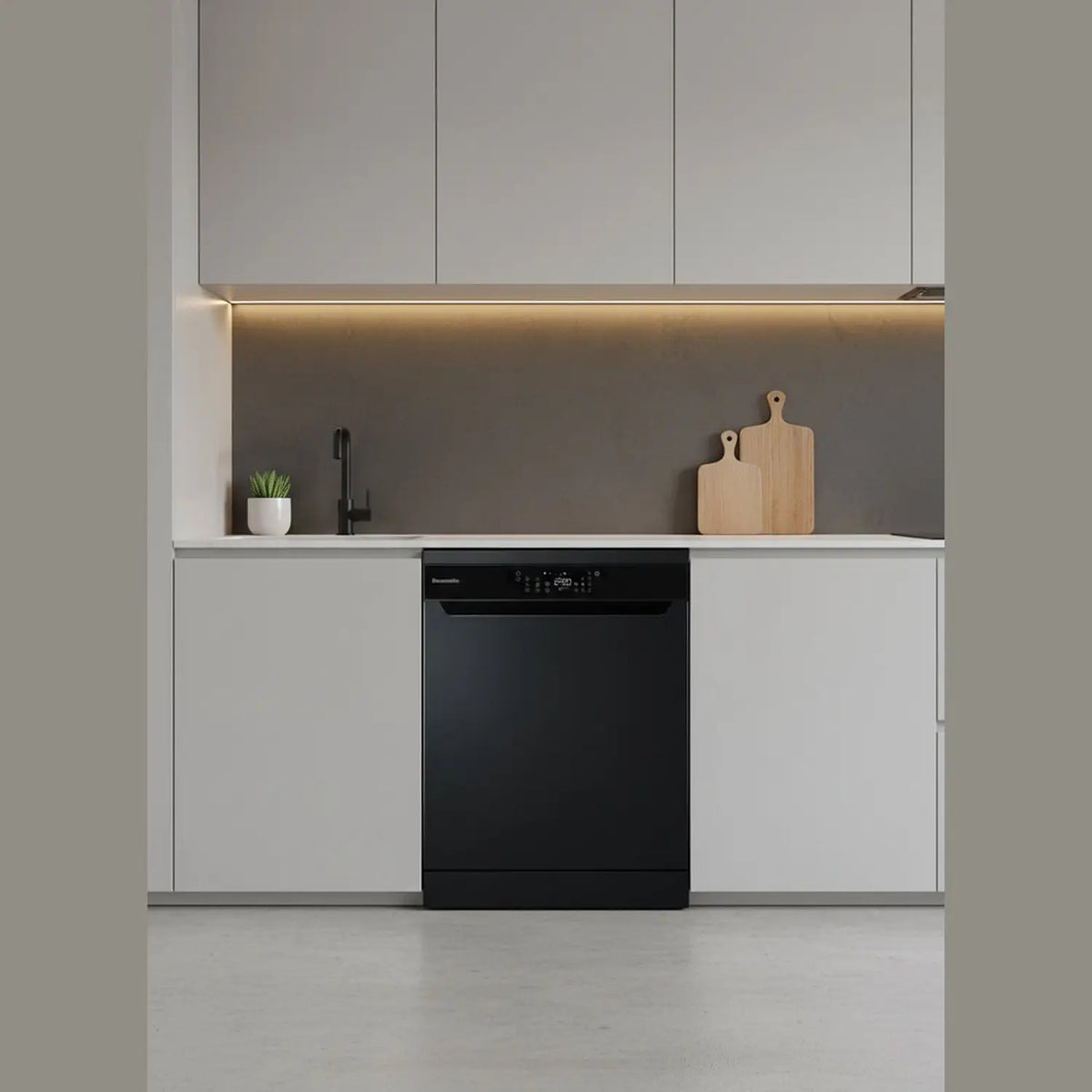 Baumatic 16 place setting freestanding dishwasher. Turbo drying system, 8 Wash programs including auto wash feature, LED display, Touch control panel Color Black  – BMEDW16FSBL — Image 4