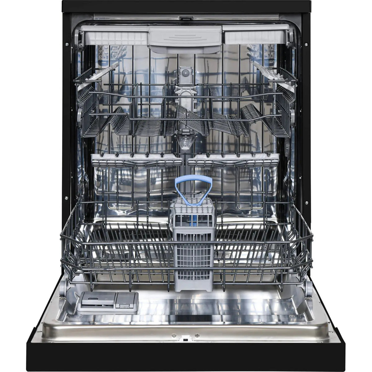Baumatic 16 place setting freestanding dishwasher. Turbo drying system, 8 Wash programs including auto wash feature, LED display, Touch control panel Color Black  – BMEDW16FSBL — Image 2