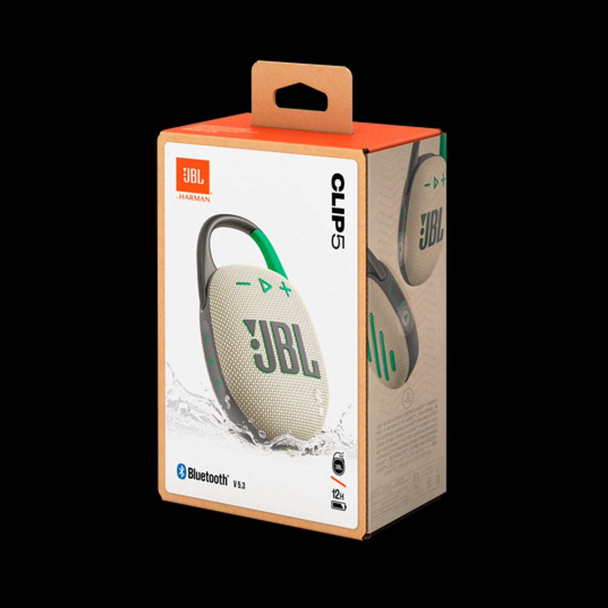 JBL CLIP 5 Waterproof Bluetooth Speaker – Ultra-Portable, 12H Playtime  (WHITE)