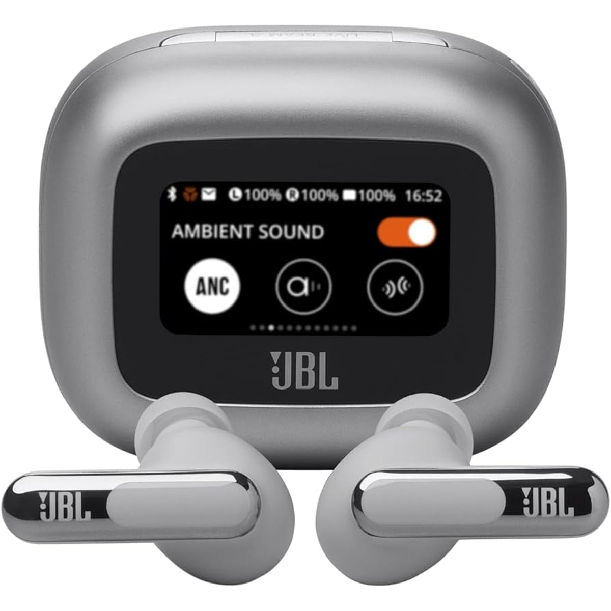 JBL LIVE BEAM 3 True Wireless Noise Cancelling Closed-Stick Earbuds  (silver)