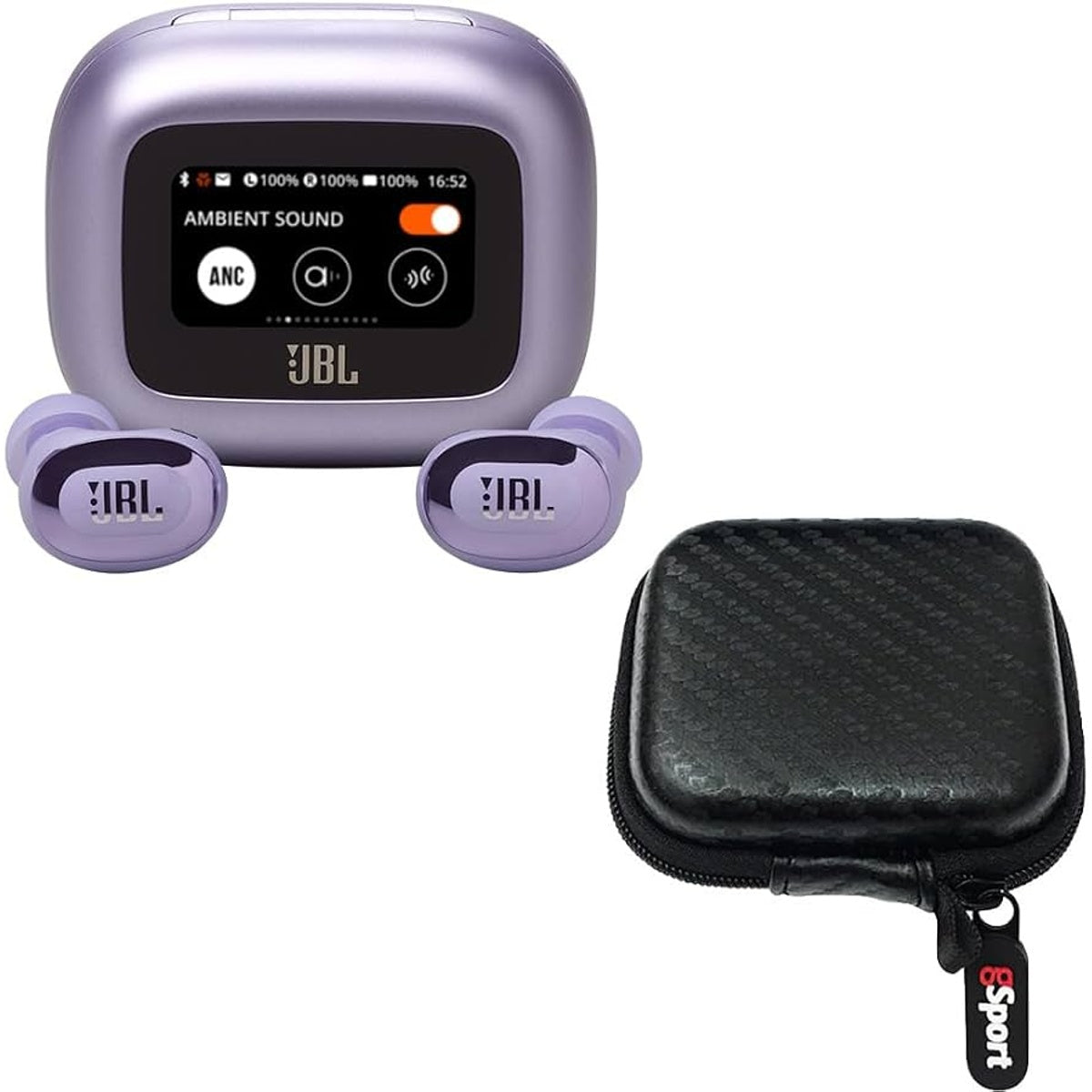 JBL LIVE FLEX 3 True Wireless, Noise Cancelling Open Stick Earbuds Smart Charging Case (Purple)
