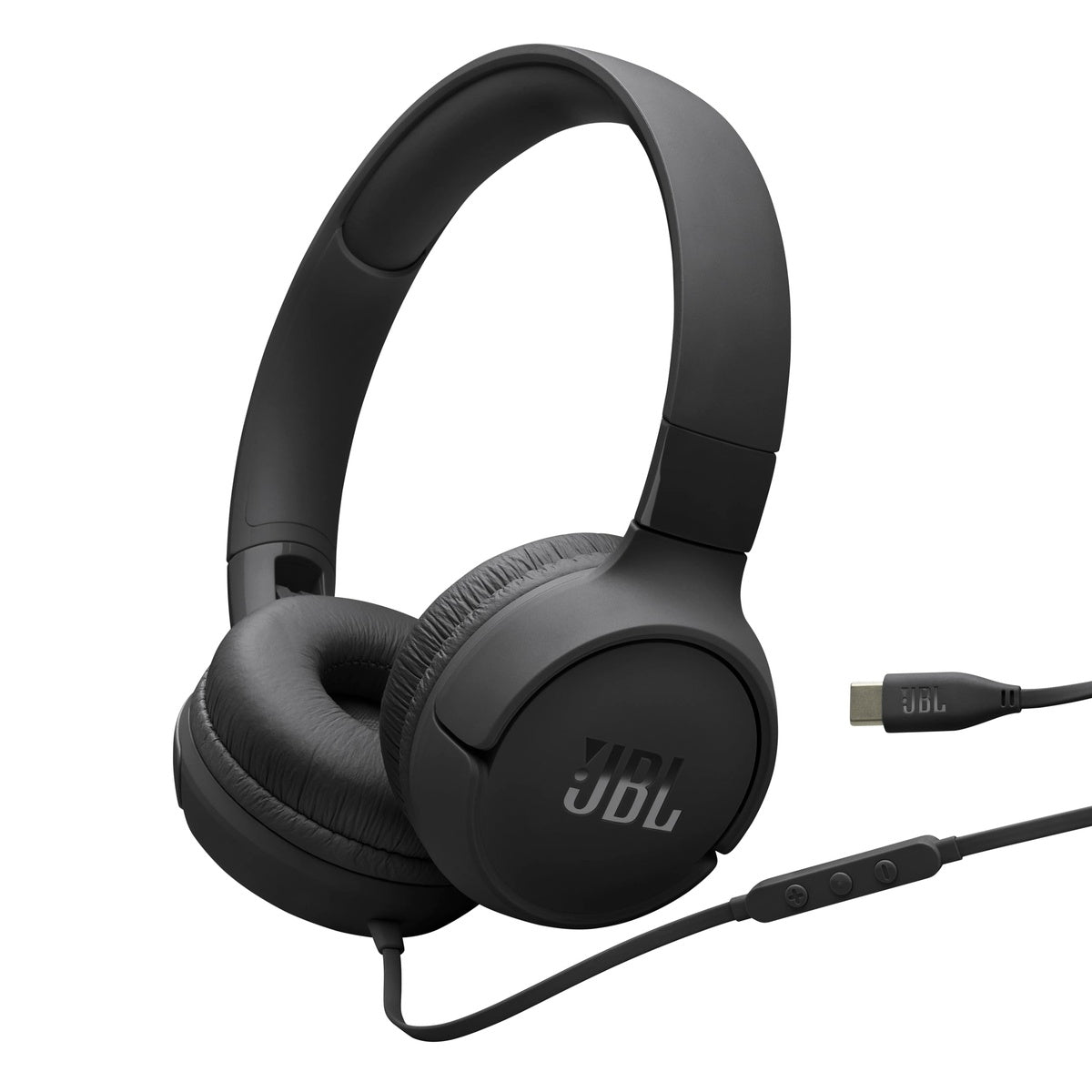 JBL Tune 520C USB-C Hi-Res Wired On-Ear Headphones  (Black)