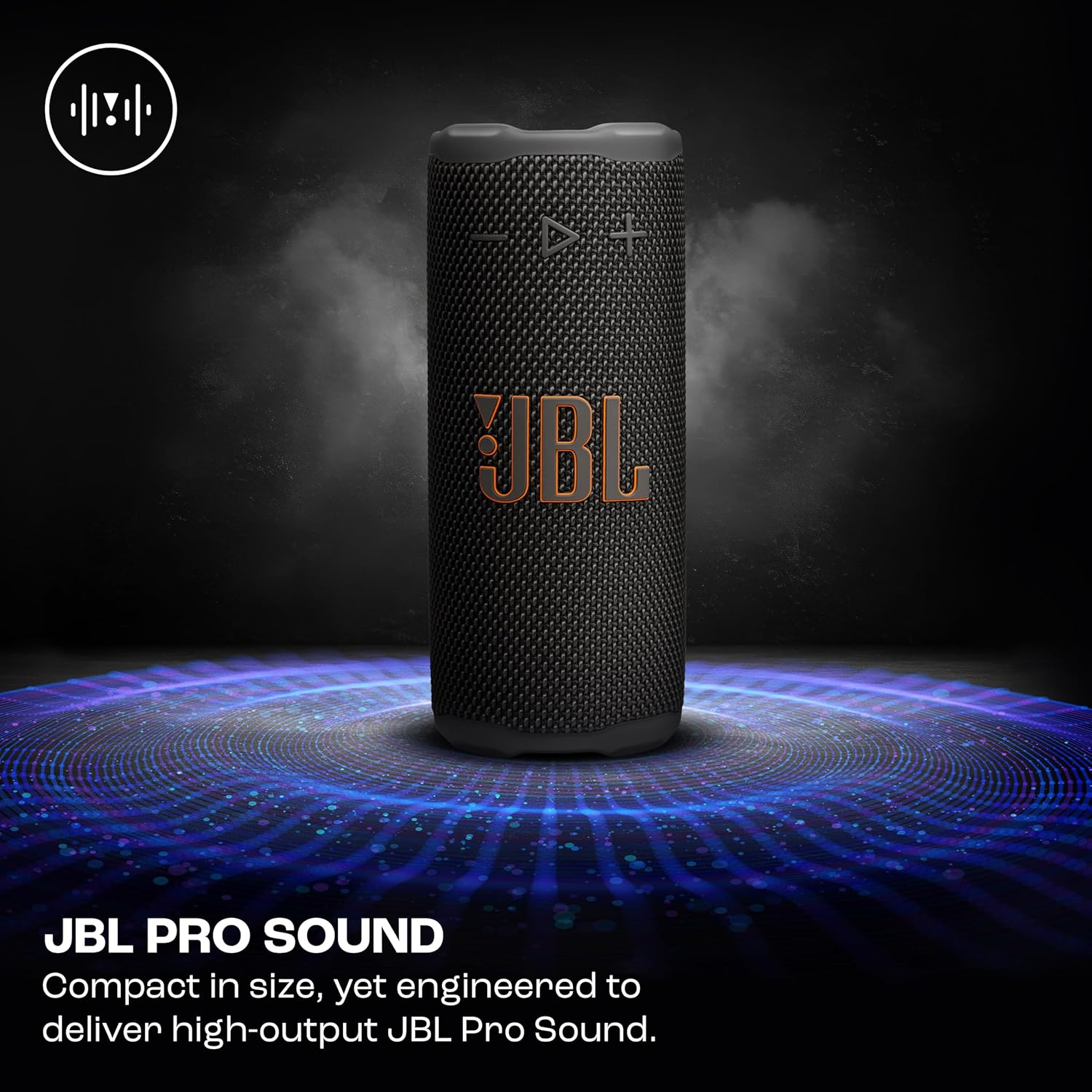 JBL Grip Compact Bluetooth Speaker with bold JBL Pro Sound and ambient light  (Black)
