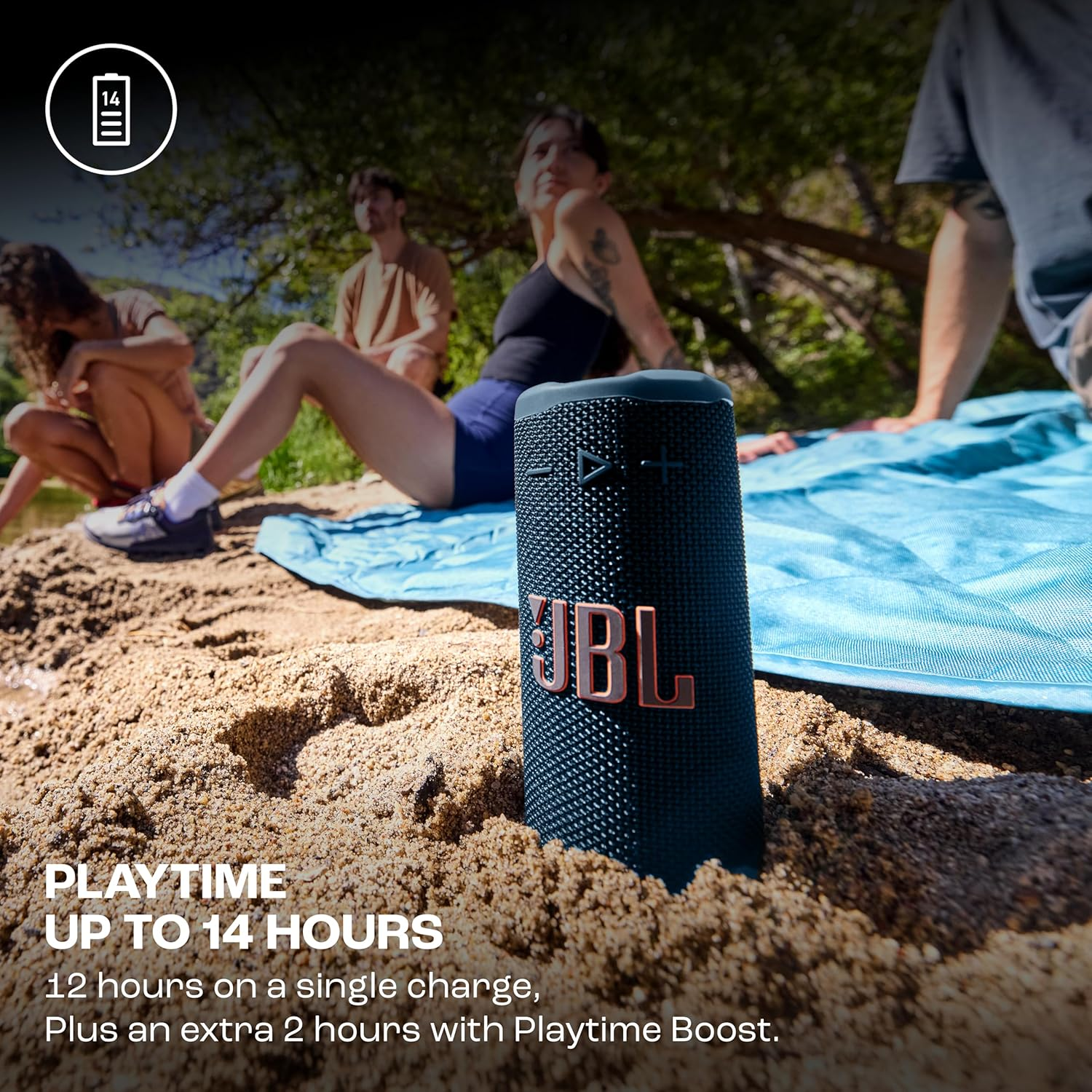 JBL Grip Compact Bluetooth Speaker with bold JBL Pro Sound and ambient light  (Blue)