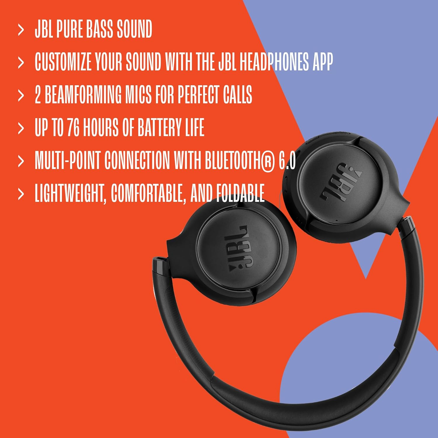 JBL TUNE 530 BT PURE BASS WIRELESS  (Blue)