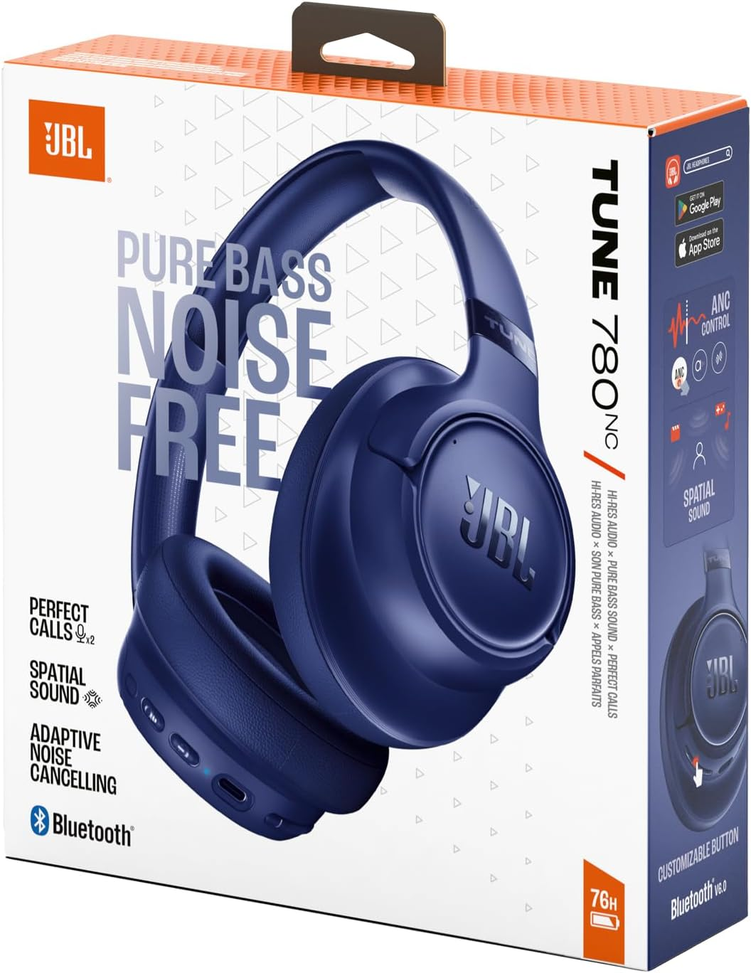 JBL Tune 780NC Wireless Over-Ear Noise Cancelling Headphones  (Blue)