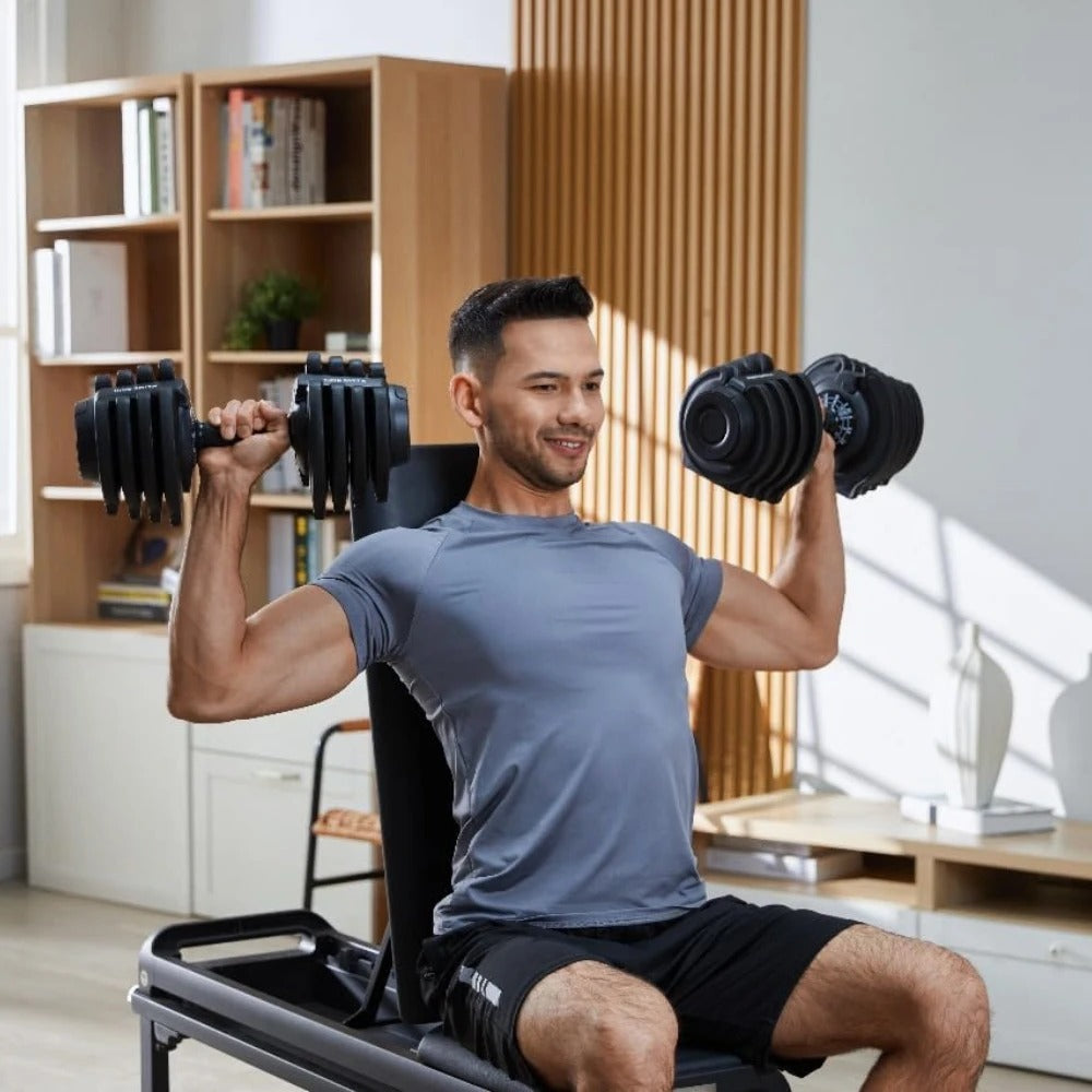 Kingsmith Adjustable Dumbbell 1.5 to 18 kg One Piece Quick Weight Change Non-Slip Grip Sturdy Design for Full Body Workouts — Image 2