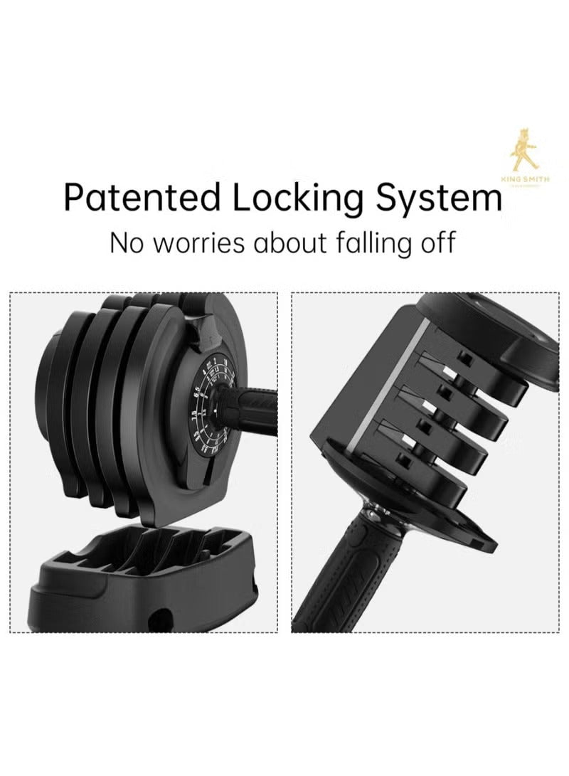 Kingsmith Adjustable Dumbbell 1.5 to 18 kg One Piece Quick Weight Change Non-Slip Grip Sturdy Design for Full Body Workouts — Image 6