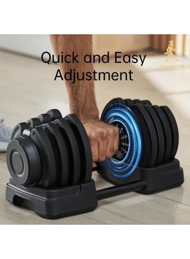Kingsmith Adjustable Dumbbell 1.5 to 18 kg One Piece Quick Weight Change Non-Slip Grip Sturdy Design for Full Body Workouts — Image 7