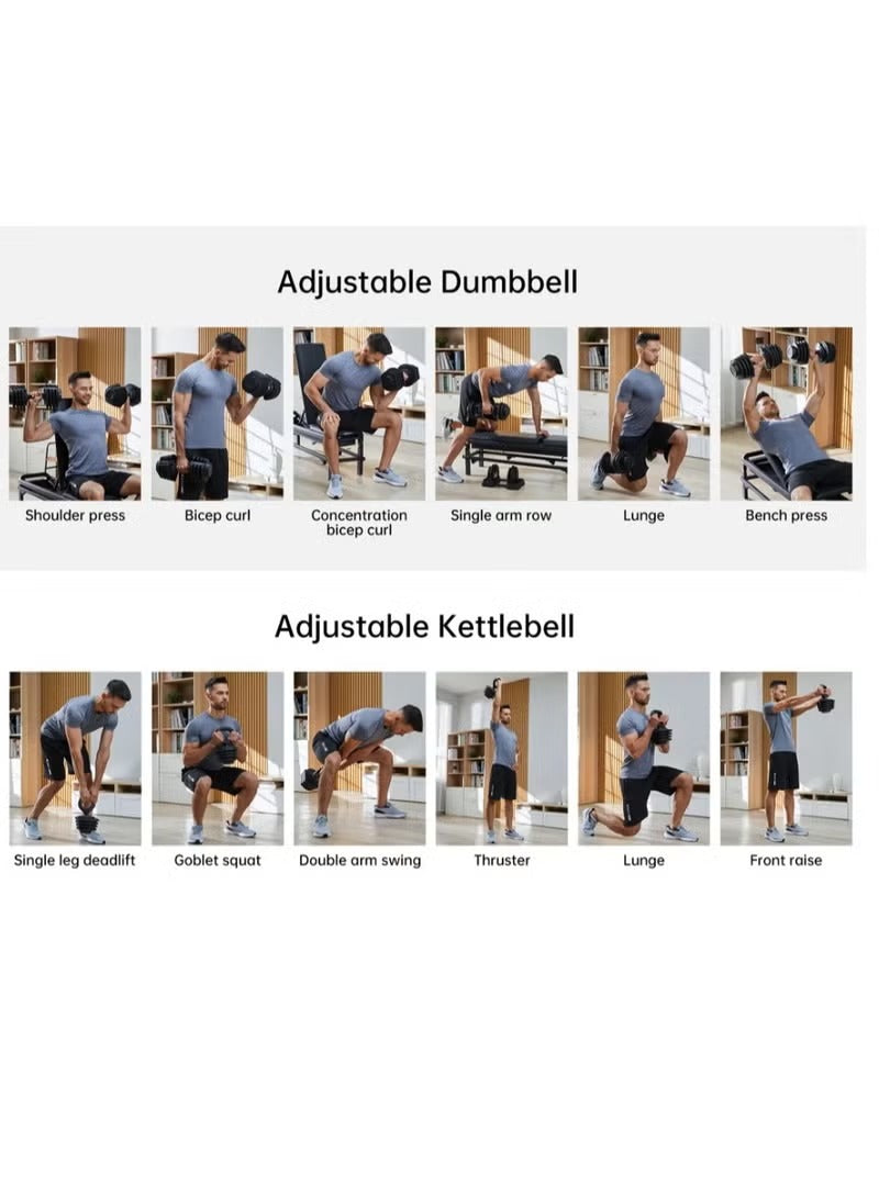 Kingsmith Adjustable Dumbbell 1.5 to 18 kg One Piece Quick Weight Change Non-Slip Grip Sturdy Design for Full Body Workouts — Image 5