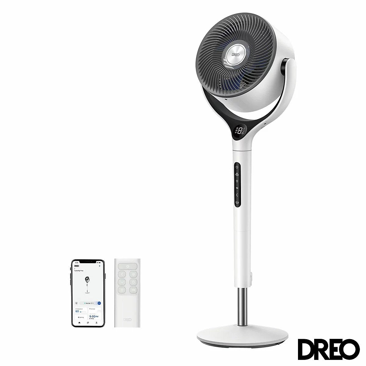 Dreo DR-HPF025S Smart TurboPoly Pedestal Fan in White — Image 1