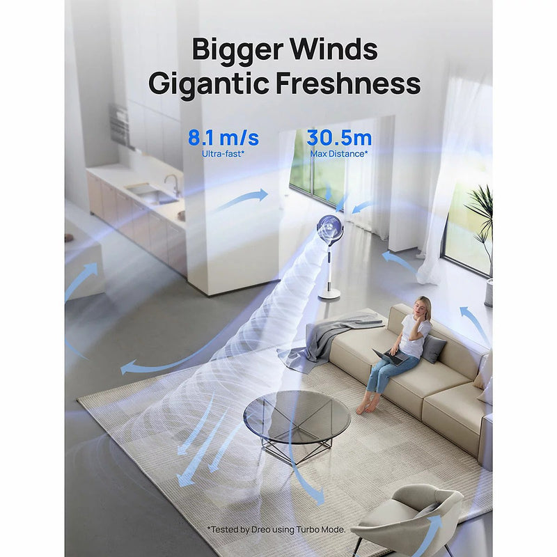 Dreo DR-HPF025S Smart TurboPoly Pedestal Fan in White — Image 3