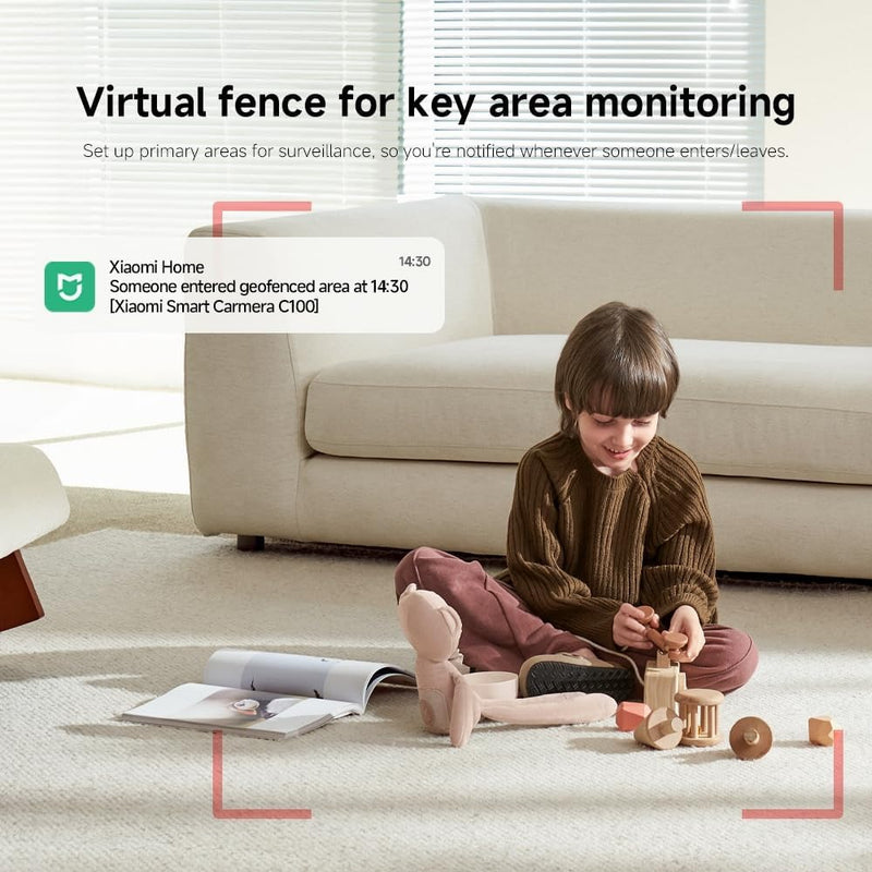 Xiaomi Smart Camera C100, 1080p Full HD Surveillance with AI Human Detection, Night Vision, Two-Way Audio, 360° Pan-Tilt View, Motion Tracking, Wi-Fi Home Security Cam – White — Image 9