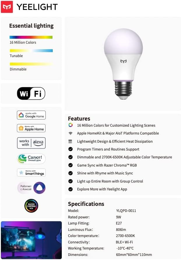 Yeelight Smart LED Bulb W4L (Multicolor) White (13085) — Image 7