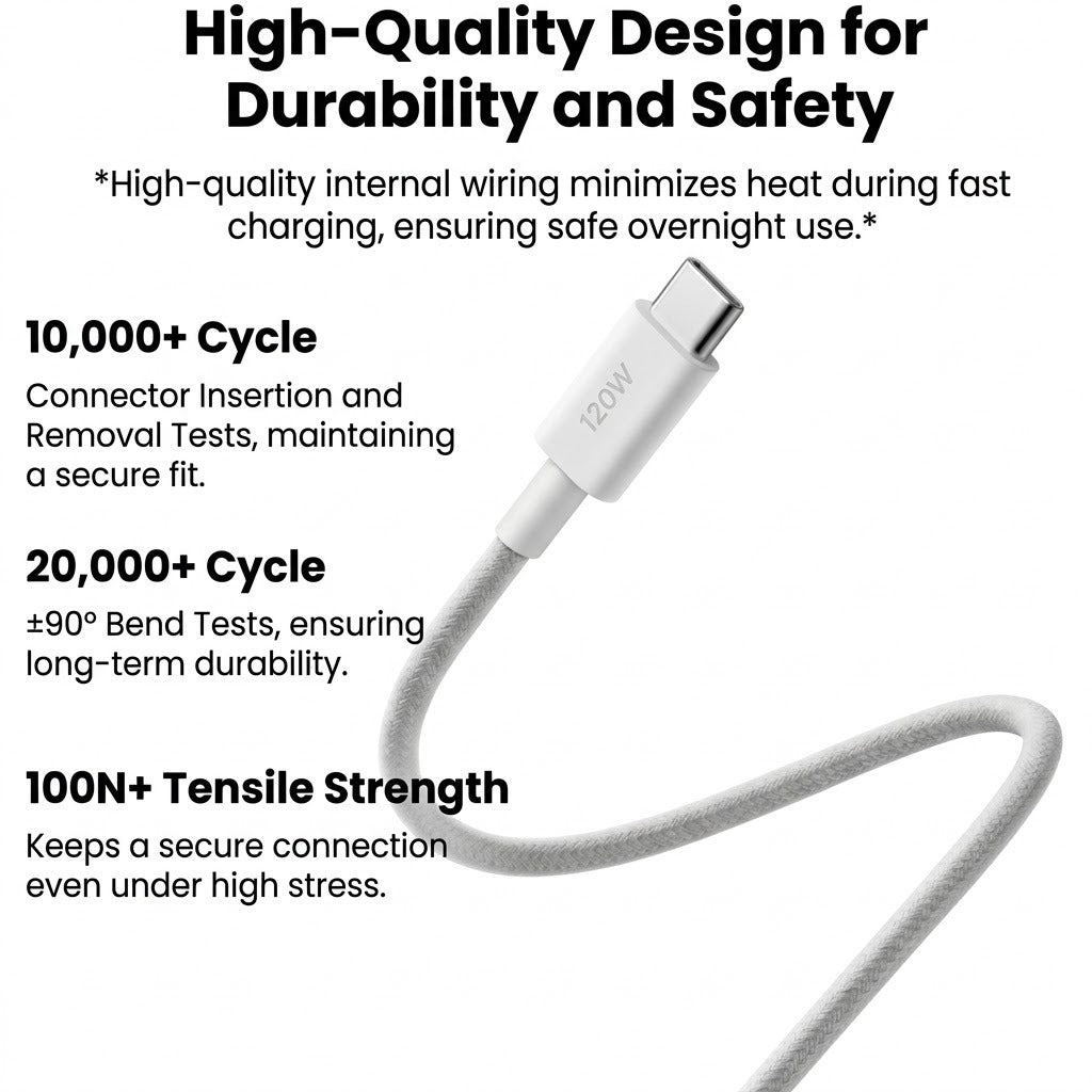 Xiaomi 6A Braided USB-C to USB-C Cable (1m) | Xiaomi — Image 5