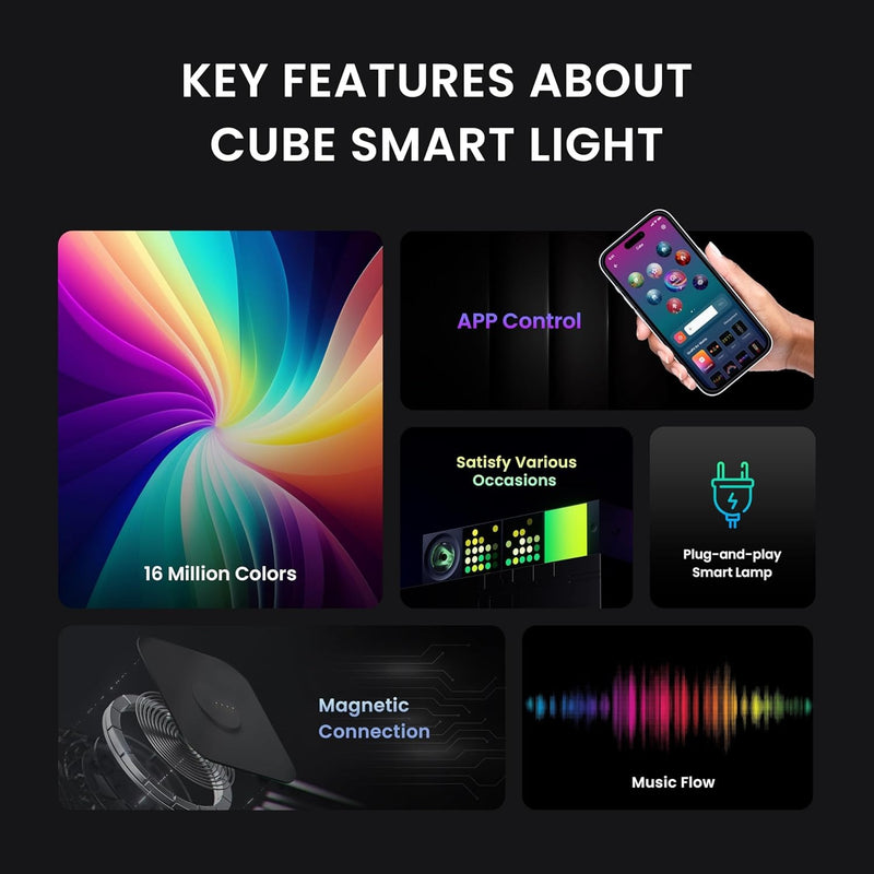 Yeelight Cube Smart Lamp Matrix Extension Black-12284 — Image 2