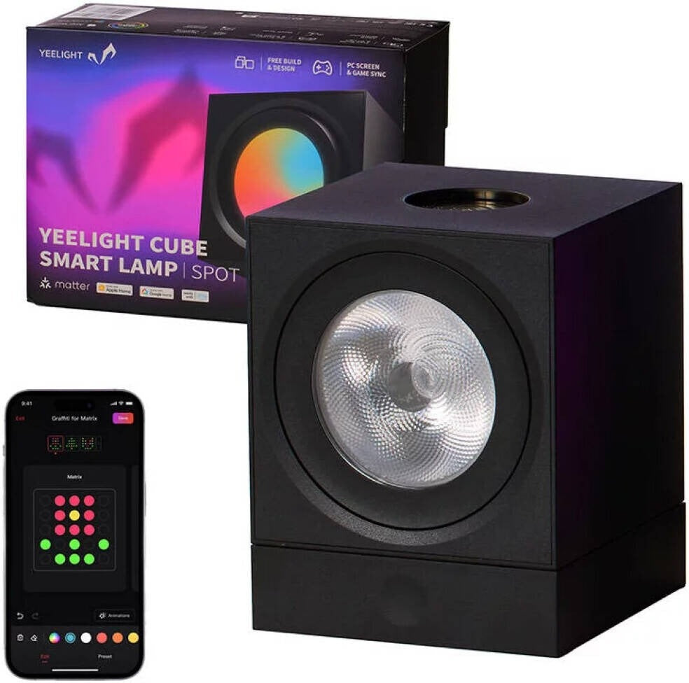 Yeelight Cube Smart Lamp Spot -Black -13225 — Image 3