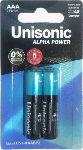 Unisonic Alpha Plus Battery Aaa 2pcs/Pack Us1-Aaabp2 — Image 1