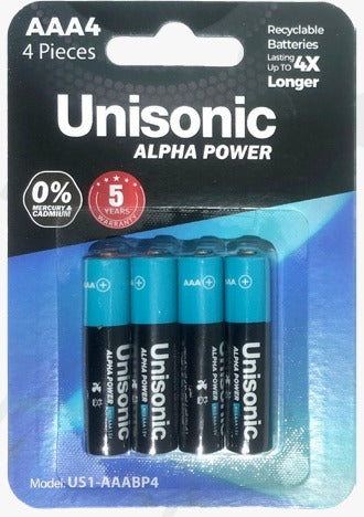 Unisonic Alpha Plus Battery Aaa 4pcs/Pack Us1-Aaabp4 — Image 1