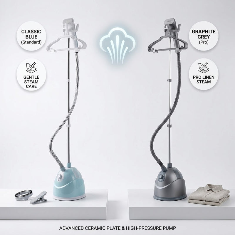 Gratus Garment Steamer, 2000W, Expandable Hanger for Wide Length Clothes, 35sec Start, 50g/min Steam,  Wheels for Mobility, 2.2L Tank  Model- MY-828 — Image 3