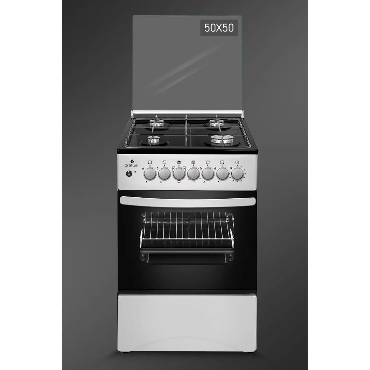 Gratus Classic Series 50×50 Full Gas Free Standing Cooker with Euro Burners GGR55FRTE — Image 2