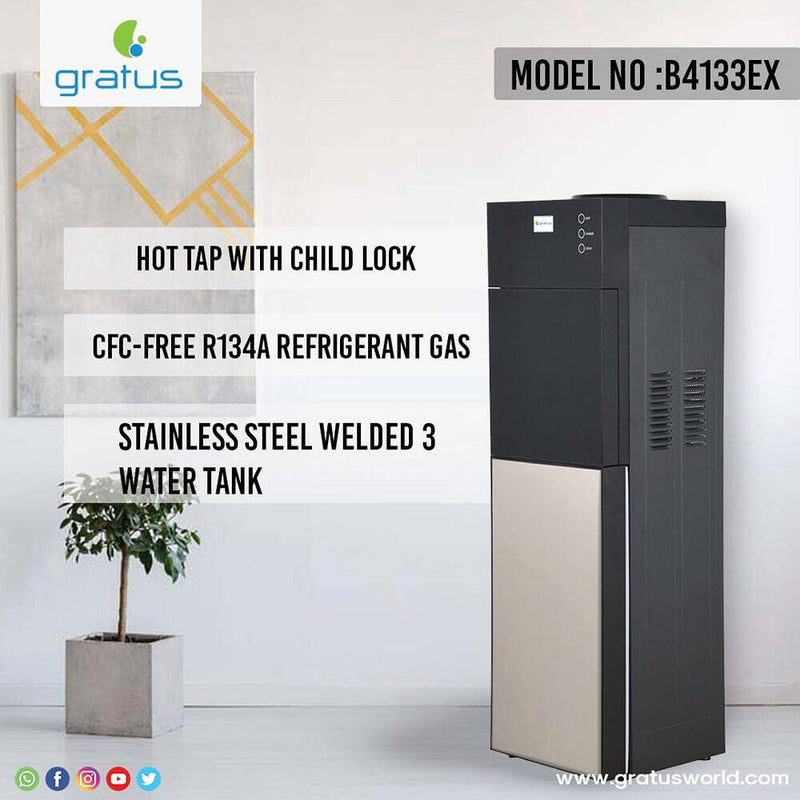 Gratus bottom loading free standing Hot & Cold- Water Dispenser with 1 Year Full & 2 Year Compressor Warranty B4133EX — Image 4