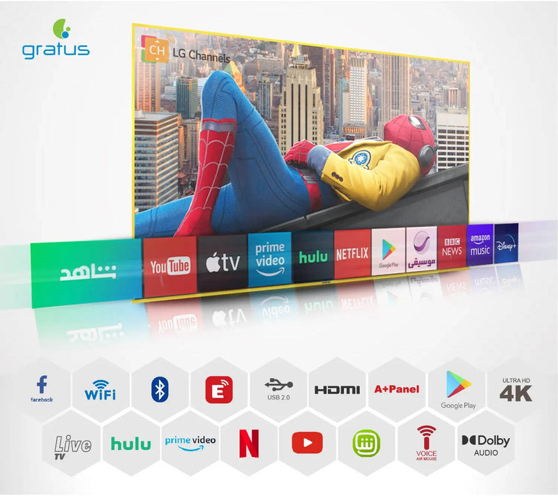 Gratus WebOS powered 4K Edgeless 65" QLED SMART TV with ThinQ AI, Quad Core Processor, Dolby Audio LT65QW620J — Image 2