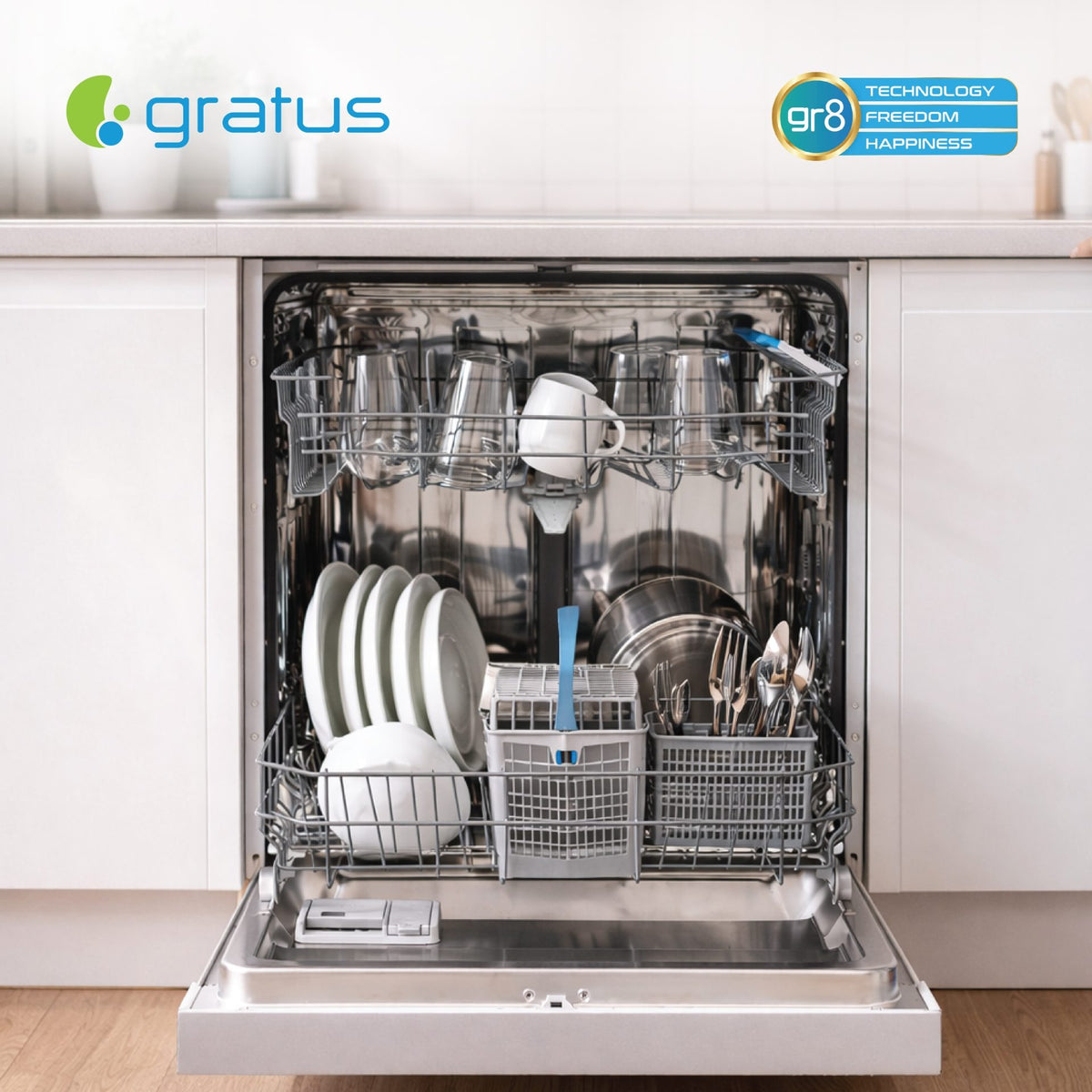GRATUS 13 Place Setting Dishwasher | 7 Programs | Energy Efficient | Inox | GDW1302VTX1 — Image 3