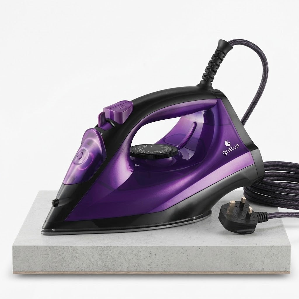 Gratus Dry & Spray Steam Iron 1800W, with vertical steam, Ceramic Soleplate & Temperature Control, Auto Shut  Model- GIS20NKC — Image 2