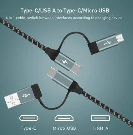 UNISONIC USB - C TYPE 2.4A 12W NYLON CABLE 1.2M USB US-60WUC34-B — Image 2