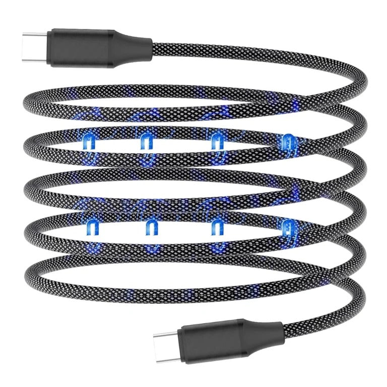 UNISONIC C TO C 60W MAGNETIC BRAIDED CABLE 1M US-60WMGC13-BL — Image 1