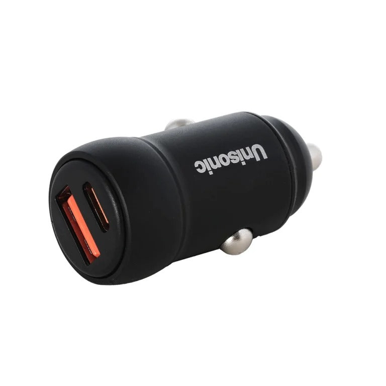 UNISONIC C TYPE + 1 USB PORTS CAR CHARGER US-CC30WAC-BL — Image 1
