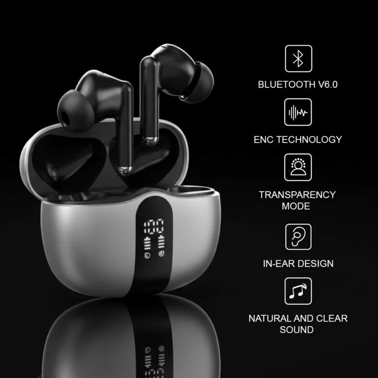 UNISONIC PRO ANC+ENC HD TRANSPARENT WITH ANC & ENC TWS EARPHONE- GREY US-TWSPAE-GR — Image 6